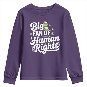 Resist Frog Christmas Youth Sweatshirt Big Fan Of Human Rights Political Meme TS14 Purple Print Your Wear