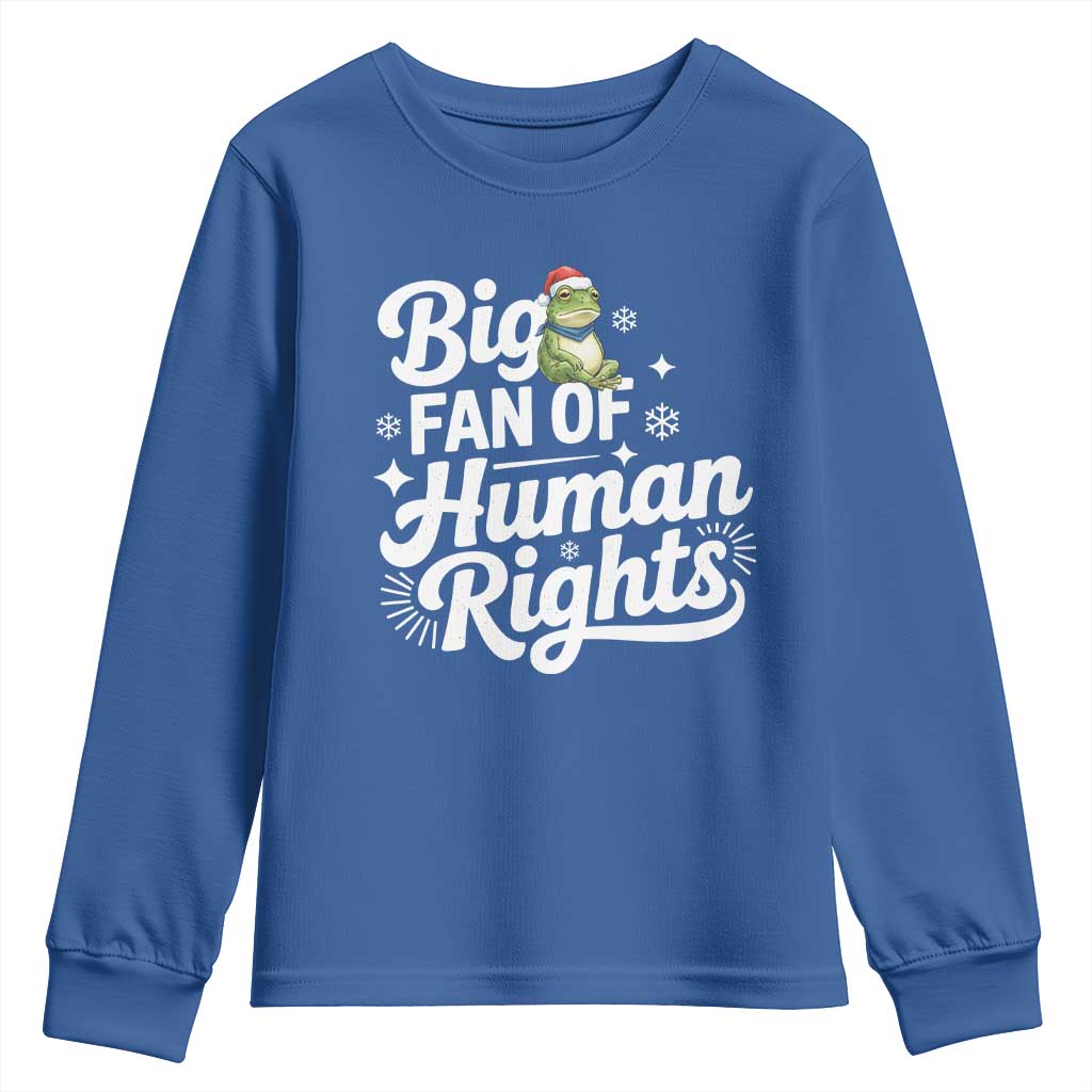 Resist Frog Christmas Youth Sweatshirt Big Fan Of Human Rights Political Meme TS14 Royal Blue Print Your Wear