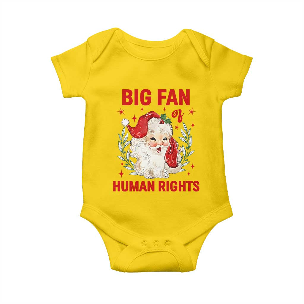 Funny Santa Christmas Baby Onesie Big Fan Of Human Rights TS14 Daisy Print Your Wear