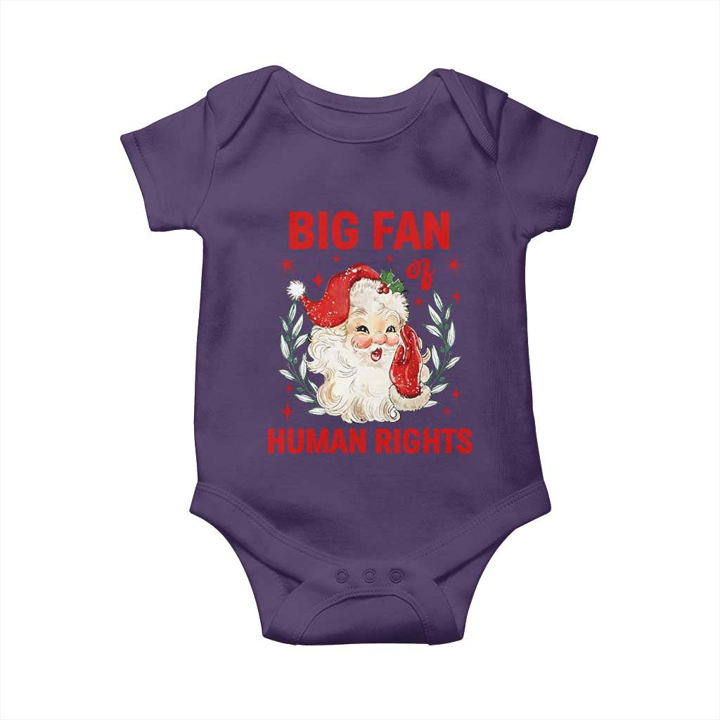 Funny Santa Christmas Baby Onesie Big Fan Of Human Rights TS14 Purple Print Your Wear