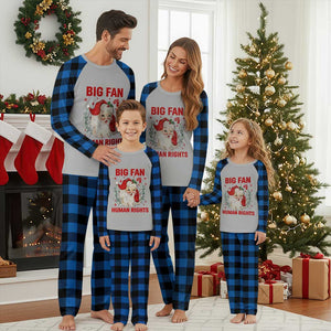 Funny Santa Christmas Plaid Pajama Set Big Fan Of Human Rights TS14 Blue Plaid Print Your Wear