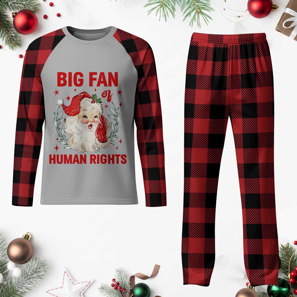Funny Santa Christmas Plaid Pajama Set Big Fan Of Human Rights TS14 Buffalo Plaid Print Your Wear