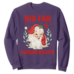 Funny Santa Christmas Sweatshirt Big Fan Of Human Rights TS14 Purple Print Your Wear