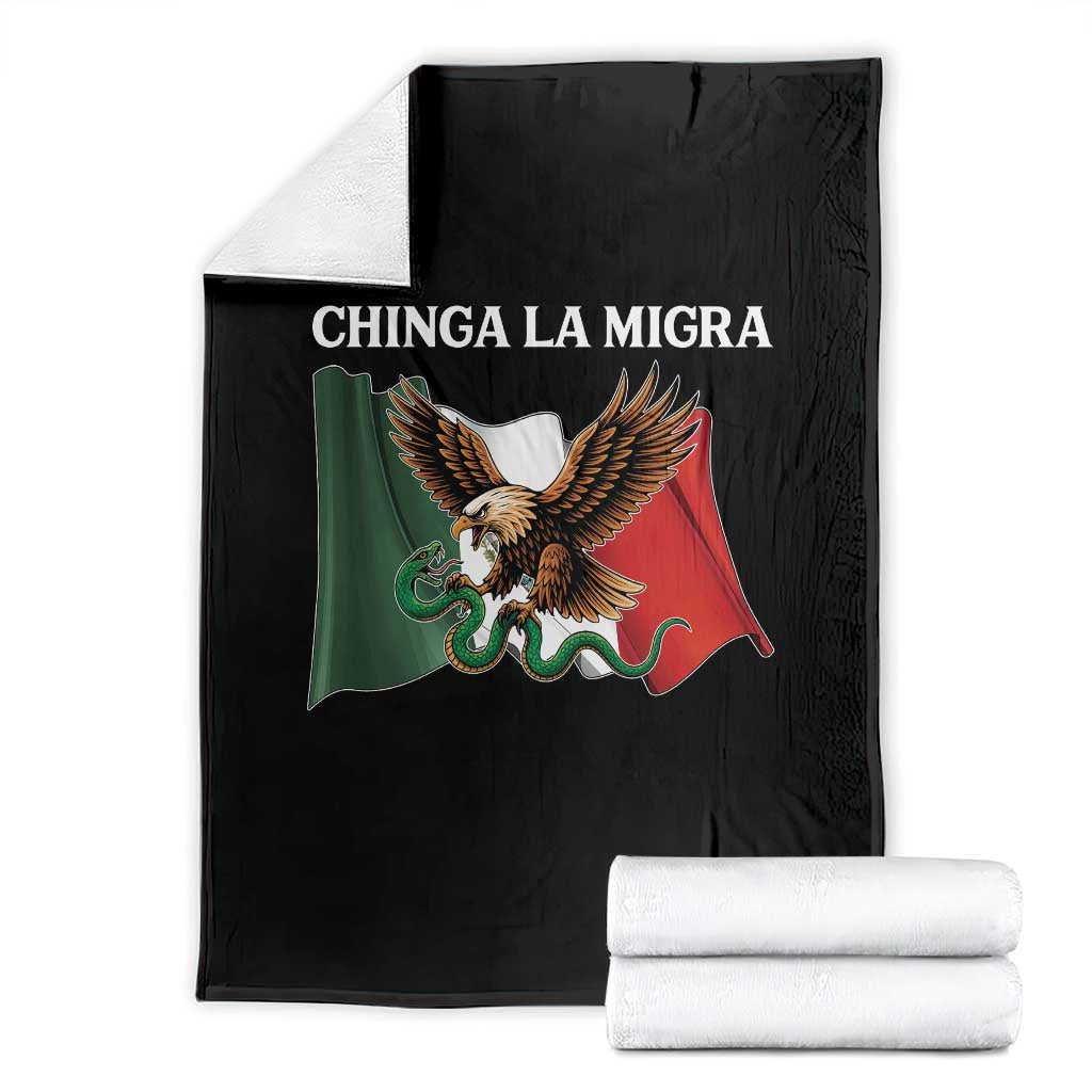 Immigration Rights Protest Throw Blanket Chinga La Migra Anti Fascism TS14 Black Print Your Wear