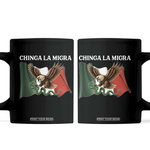 Immigration Rights Protest Coffee Mug Chinga La Migra Anti Fascism TS14 Black Print Your Wear
