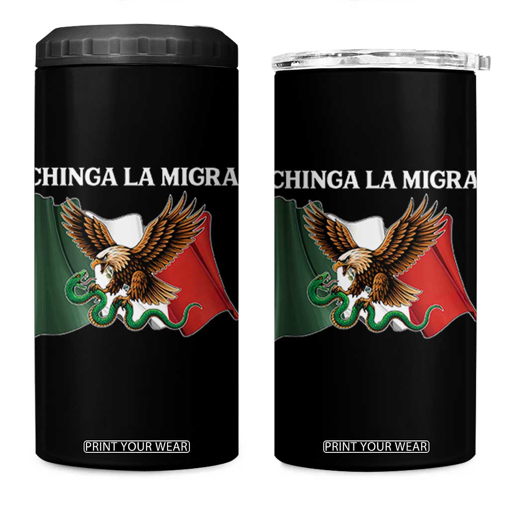 Immigration Rights Protest 4 in 1 Can Cooler Tumbler Chinga La Migra Anti Fascism TS14 One Size: 16 oz Black Print Your Wear