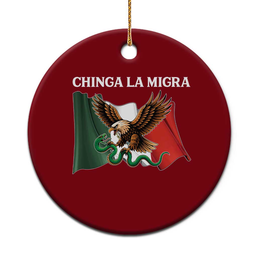 Immigration Rights Protest Ceramic Ornament Chinga La Migra Anti Fascism TS14 1pc Red Print Your Wear