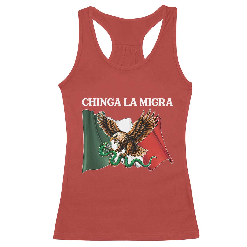 Immigration Rights Protest Racerback Tank Top Chinga La Migra Anti Fascism TS14 Red Print Your Wear