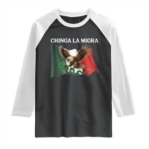 Immigration Rights Protest Raglan Shirt Chinga La Migra Anti Fascism TS14 Black White Print Your Wear