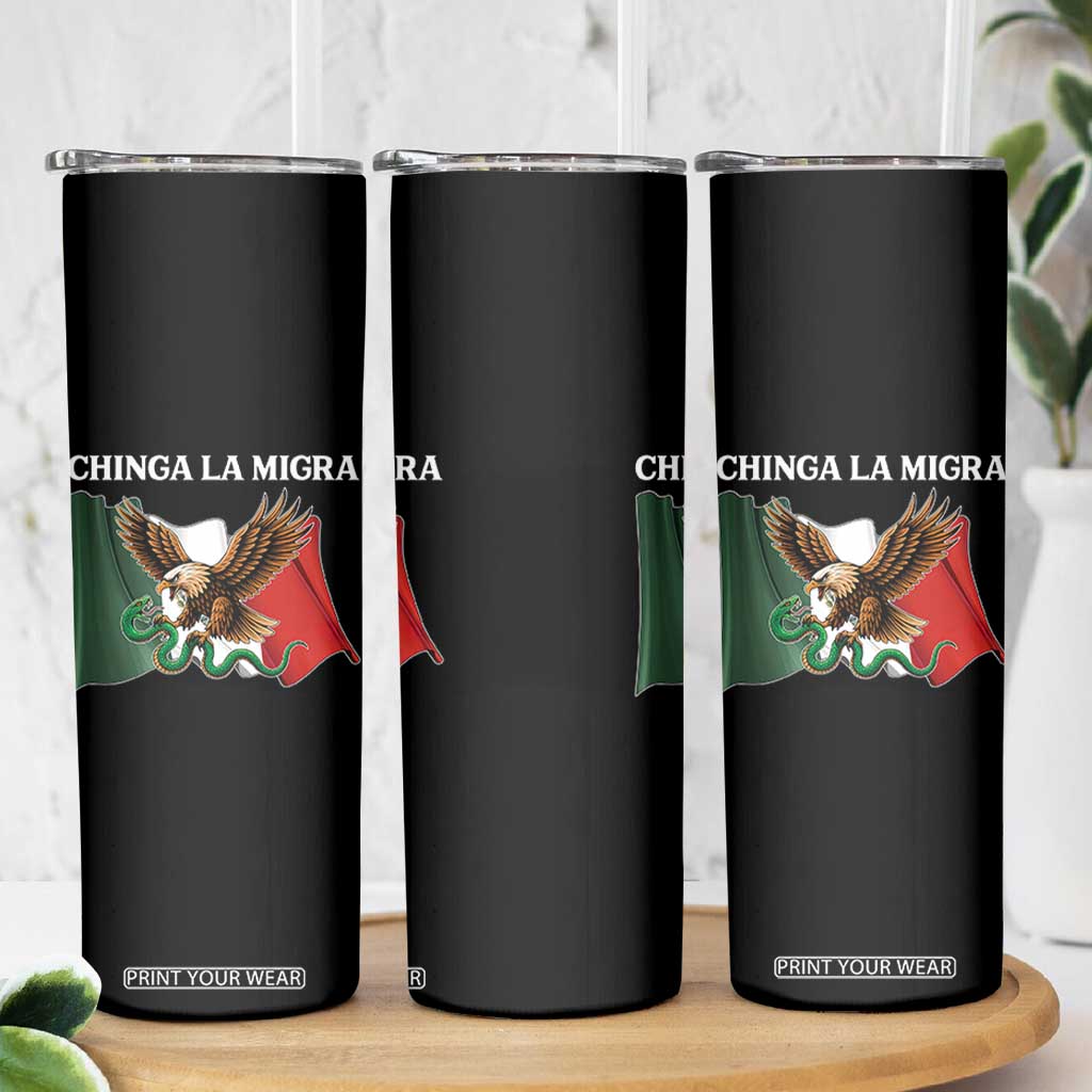 Immigration Rights Protest Skinny Tumbler Chinga La Migra Anti Fascism TS14 Print Your Wear