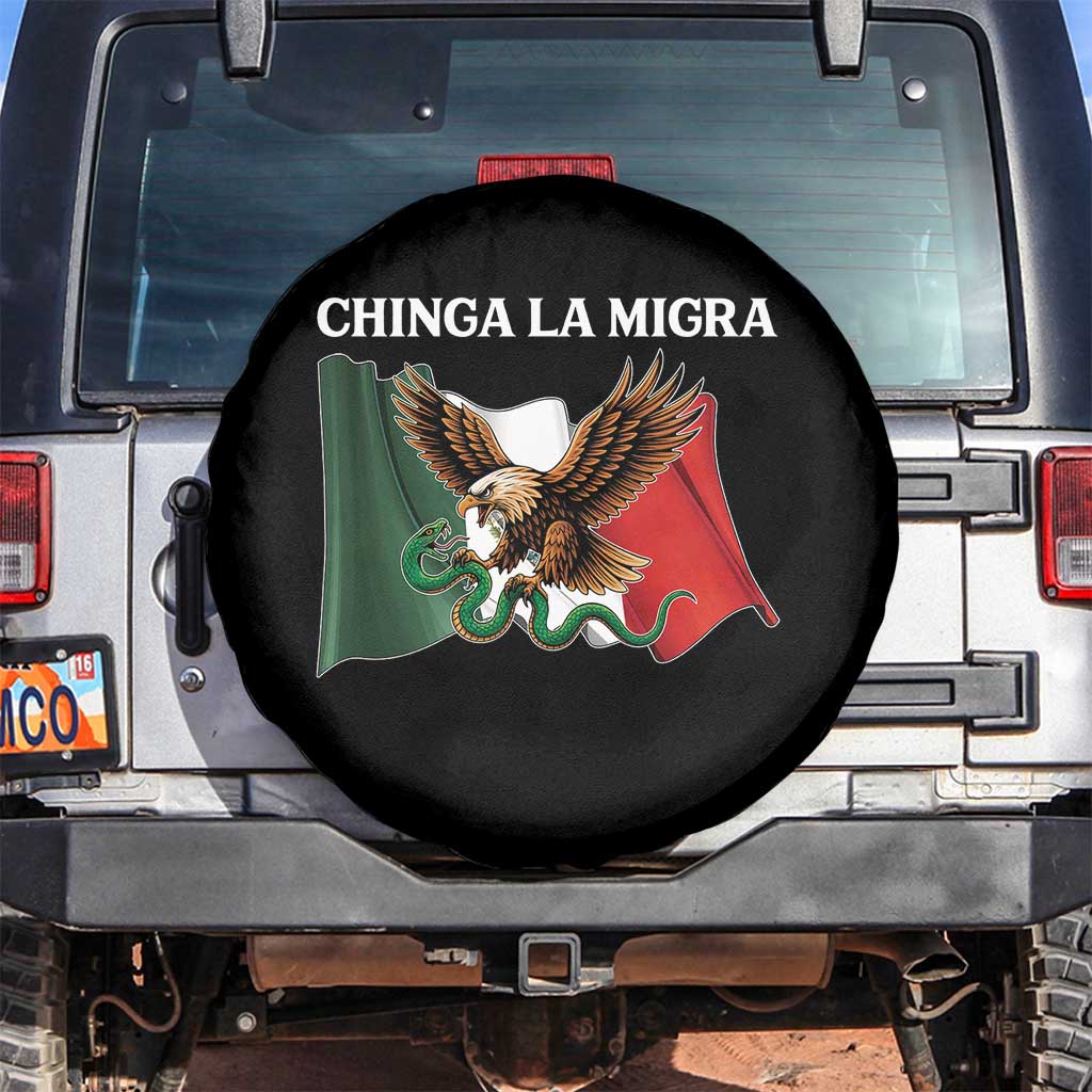 Immigration Rights Protest Spare Tire Cover Chinga La Migra Anti Fascism TS14 No hole Black Print Your Wear