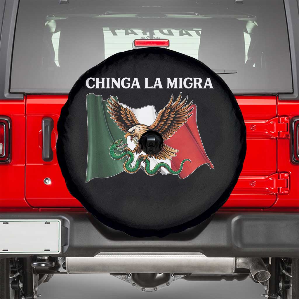 Immigration Rights Protest Spare Tire Cover Chinga La Migra Anti Fascism TS14 Black Print Your Wear