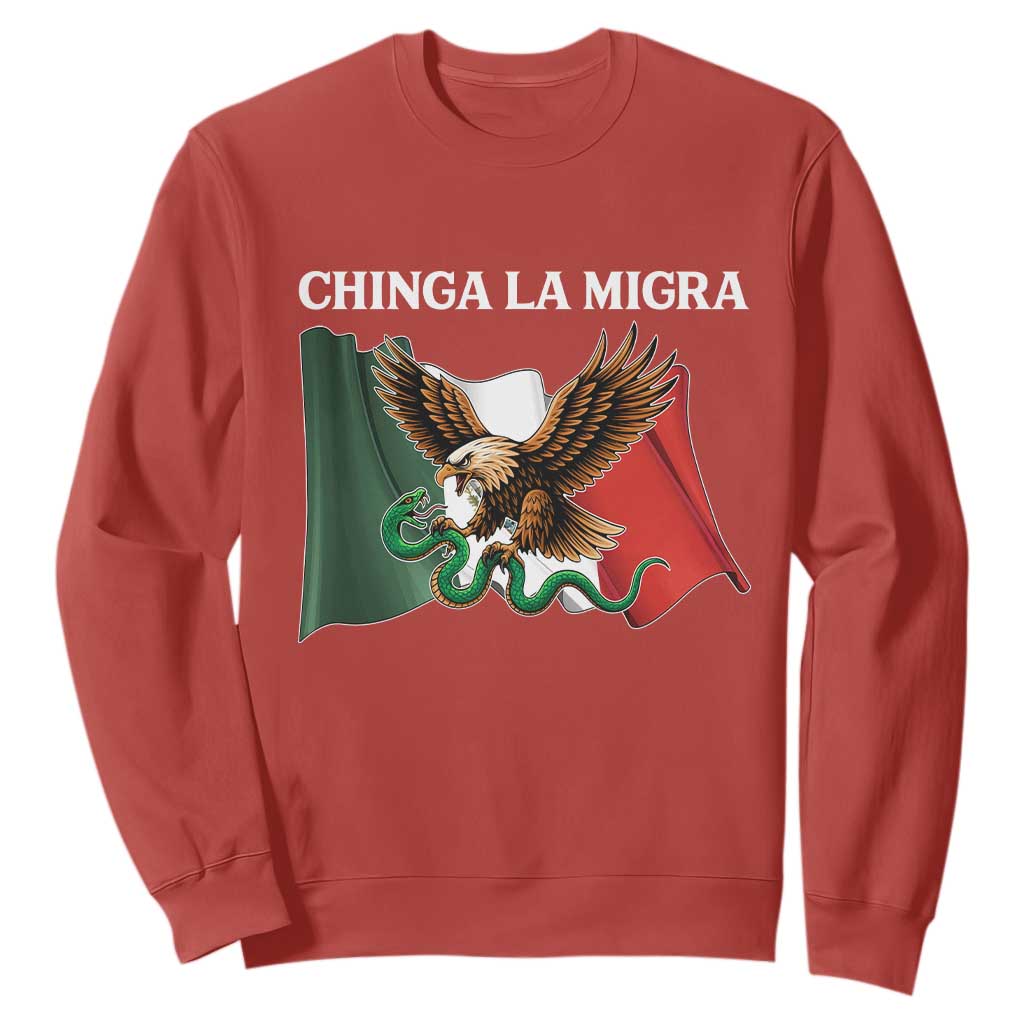 Immigration Rights Protest Sweatshirt Chinga La Migra Anti Fascism TS14 Red Print Your Wear