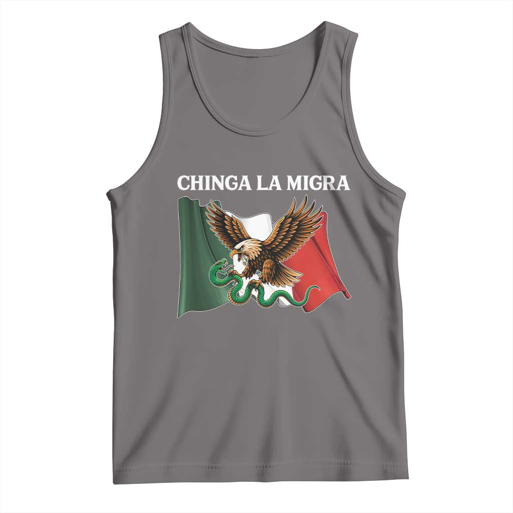 Immigration Rights Protest Tank Top Chinga La Migra Anti Fascism TS14 Deep Heather Print Your Wear
