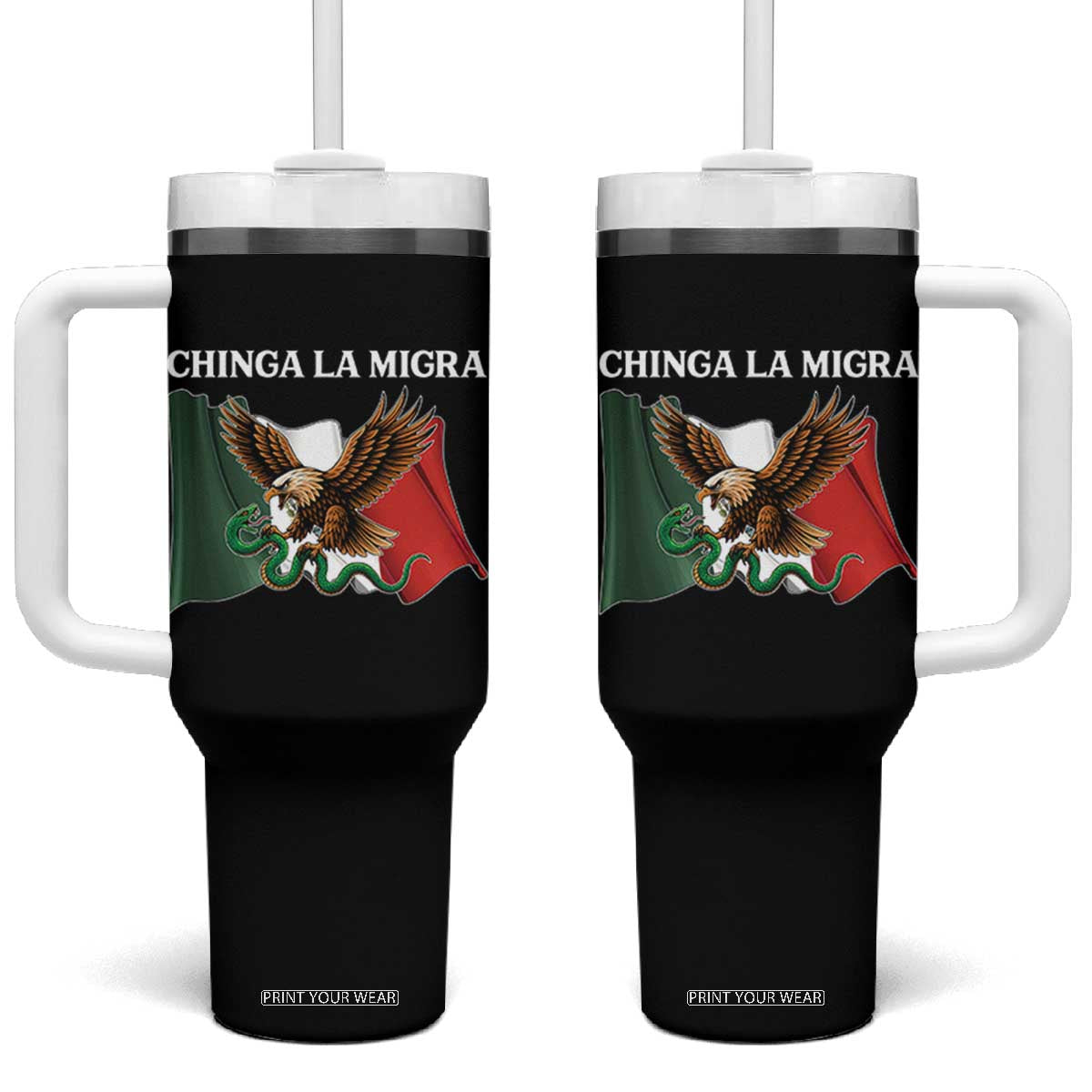 Immigration Rights Protest Tumbler With Handle Chinga La Migra Anti Fascism TS14 One Size: 40 oz Black Print Your Wear