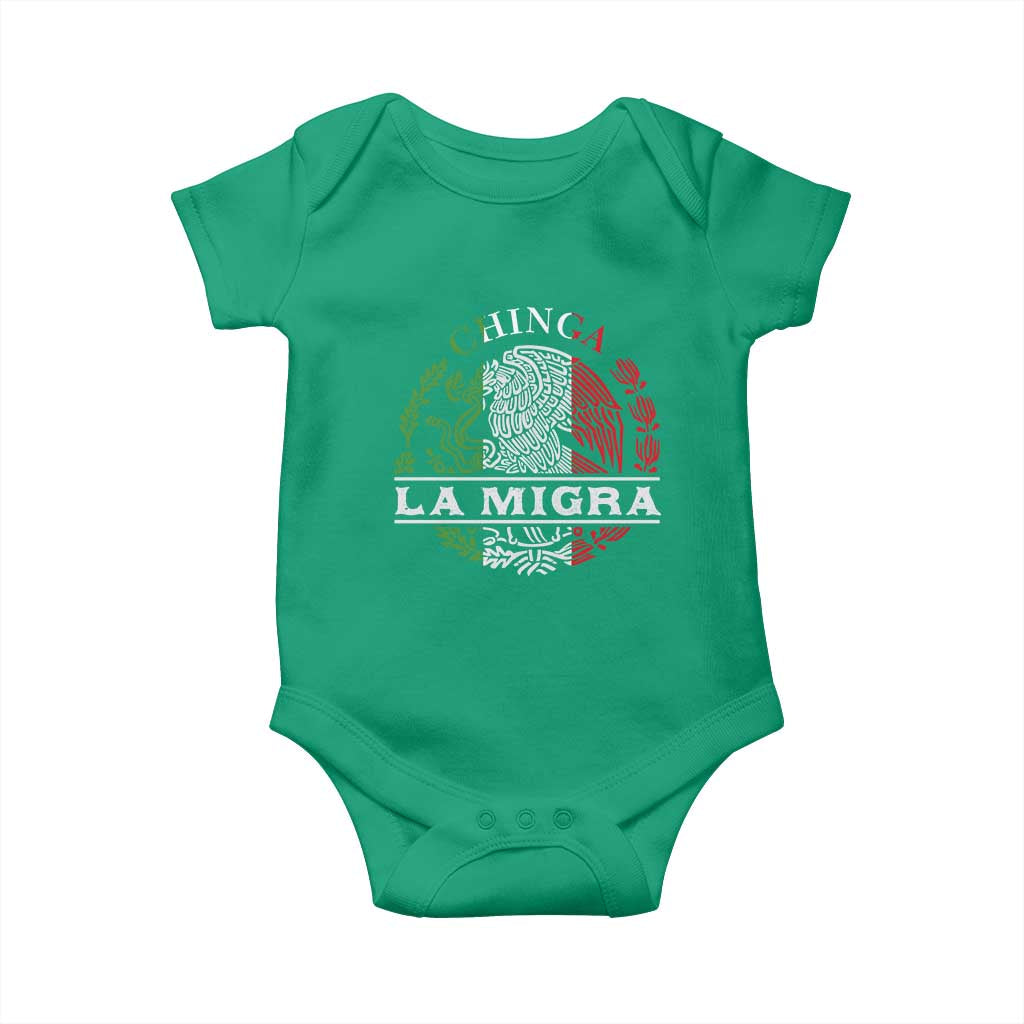 Chinga La Migra Baby Onesie Immigration Rights Anti Fascism Protest TS14 Irish Green Print Your Wear