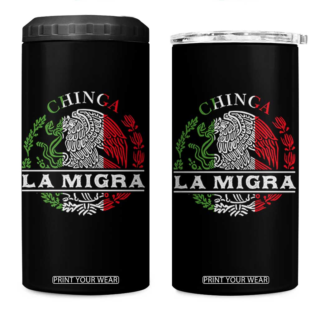 Chinga La Migra 4 in 1 Can Cooler Tumbler Immigration Rights Anti Fascism Protest TS14 One Size: 16 oz Black Print Your Wear