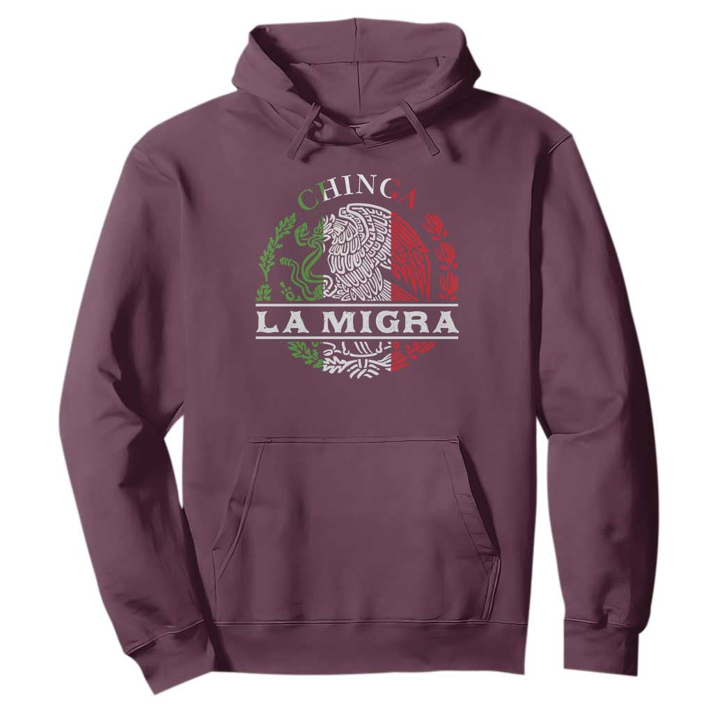 Chinga La Migra Hoodie Immigration Rights Anti Fascism Protest TS14 Maroon Print Your Wear