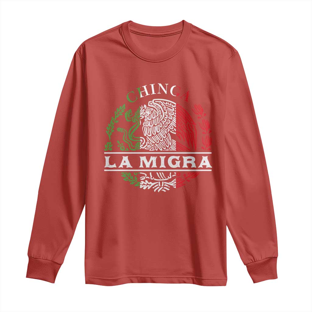 Chinga La Migra Long Sleeve Shirt Immigration Rights Anti Fascism Protest TS14 Red Print Your Wear