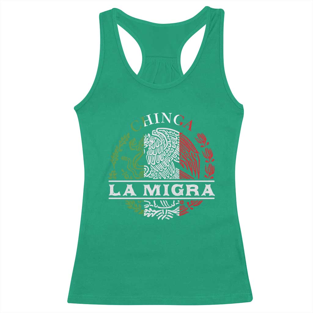 Chinga La Migra Racerback Tank Top Immigration Rights Anti Fascism Protest TS14 Irish Green Print Your Wear