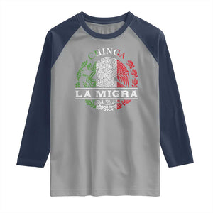 Chinga La Migra Raglan Shirt Immigration Rights Anti Fascism Protest TS14 Sport Gray Navy Print Your Wear