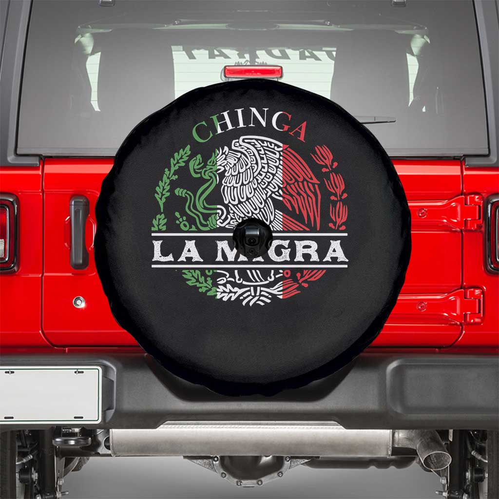 Chinga La Migra Spare Tire Cover Immigration Rights Anti Fascism Protest TS14 Black Print Your Wear