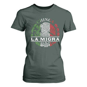 Chinga La Migra T Shirt For Women Immigration Rights Anti Fascism Protest TS14 Dark Forest Green Print Your Wear