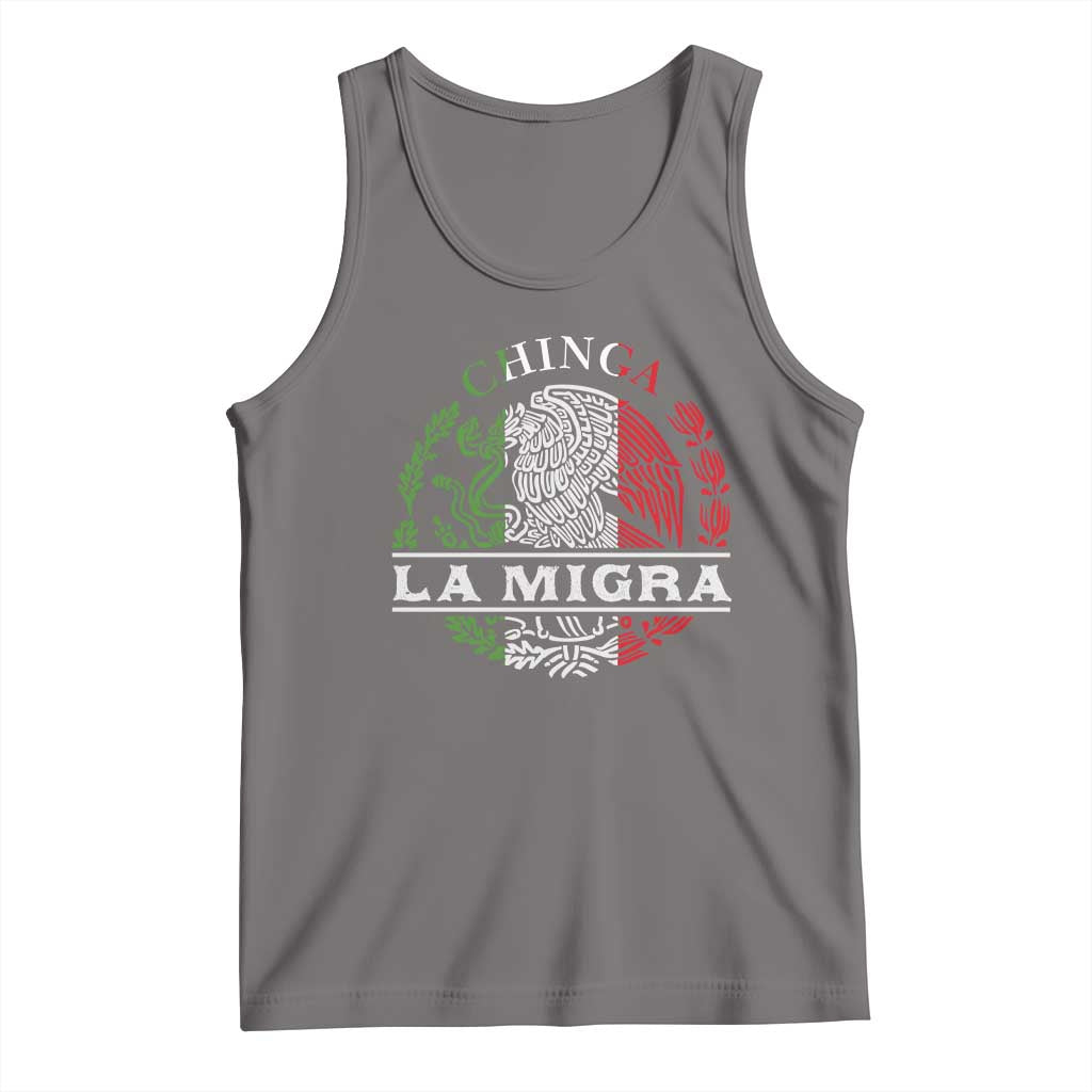 Chinga La Migra Tank Top Immigration Rights Anti Fascism Protest TS14 Deep Heather Print Your Wear