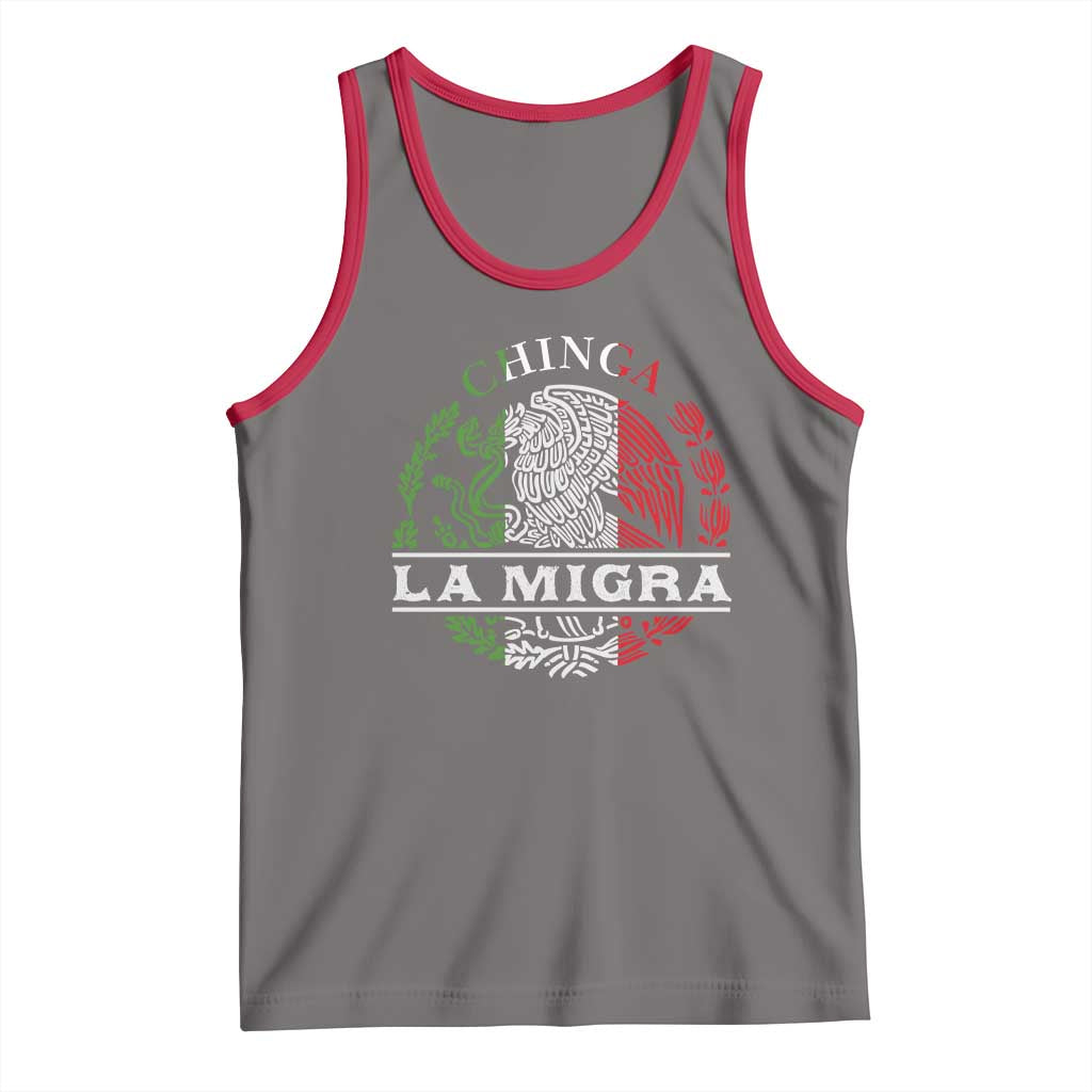 Chinga La Migra Tank Top Immigration Rights Anti Fascism Protest TS14 Deep Heather Red Print Your Wear