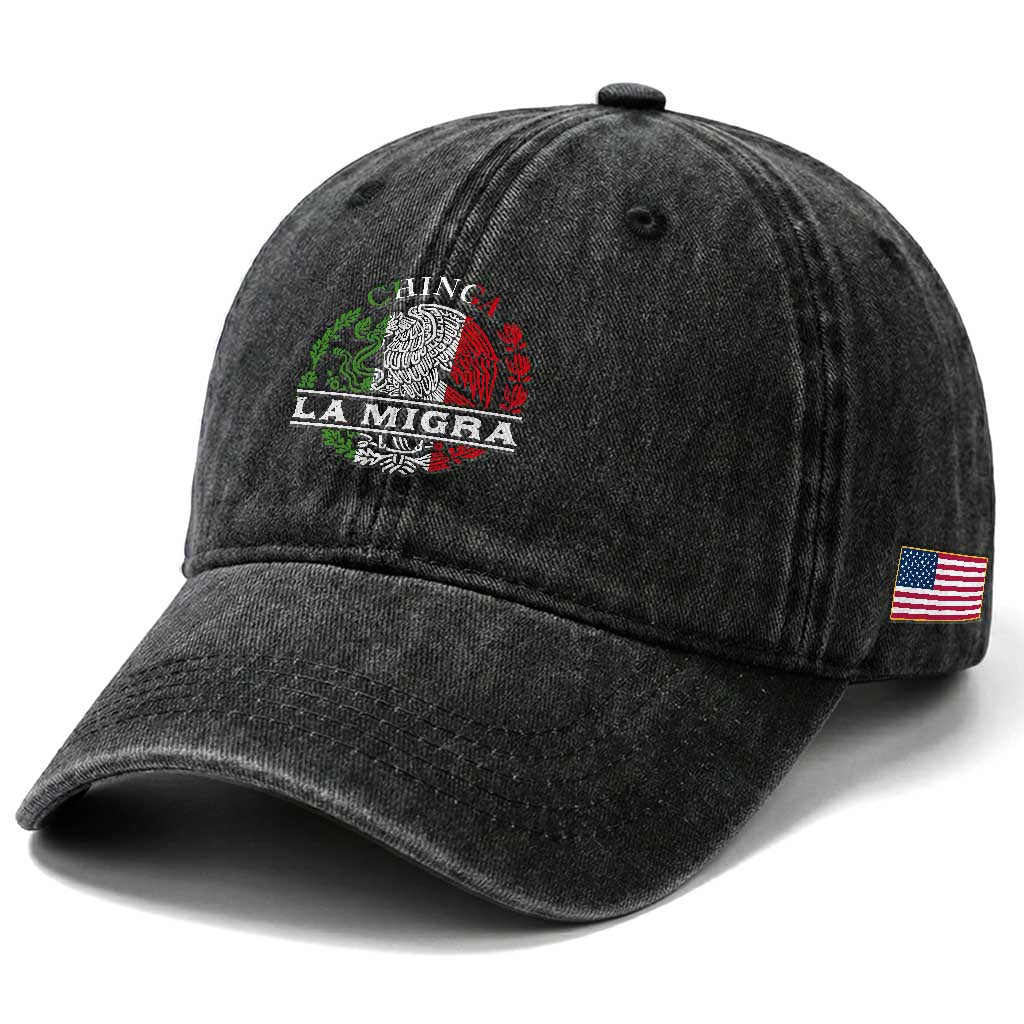 Chinga La Migra Washed Cotton Baseball Cap Immigration Rights Anti Fascism Protest TS14 Print Your Wear