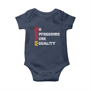 No Kings Baby Onesie No Oppressors Pure Equality TS14 Navy Print Your Wear