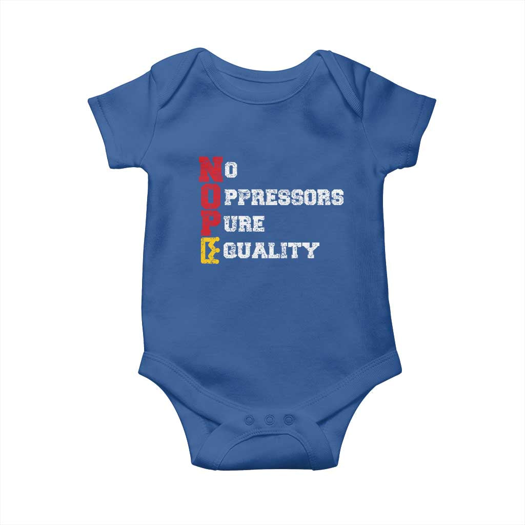 No Kings Baby Onesie No Oppressors Pure Equality TS14 Royal Blue Print Your Wear
