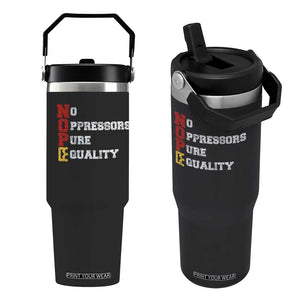 No Kings Flip Straw Tumbler No Oppressors Pure Equality TS14 One Size: 30 oz Black Print Your Wear