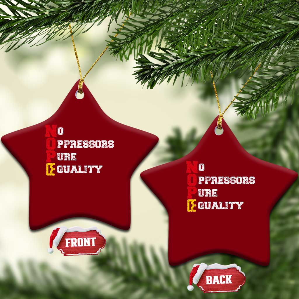 No Kings Ceramic Ornament No Oppressors Pure Equality TS14 Print Your Wear