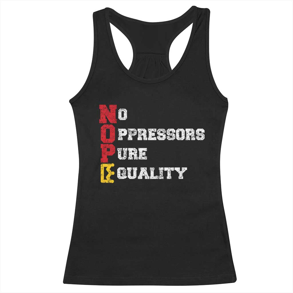 No Kings Racerback Tank Top No Oppressors Pure Equality TS14 Black Print Your Wear