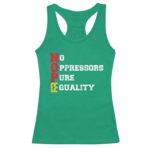 No Kings Racerback Tank Top No Oppressors Pure Equality TS14 Irish Green Print Your Wear