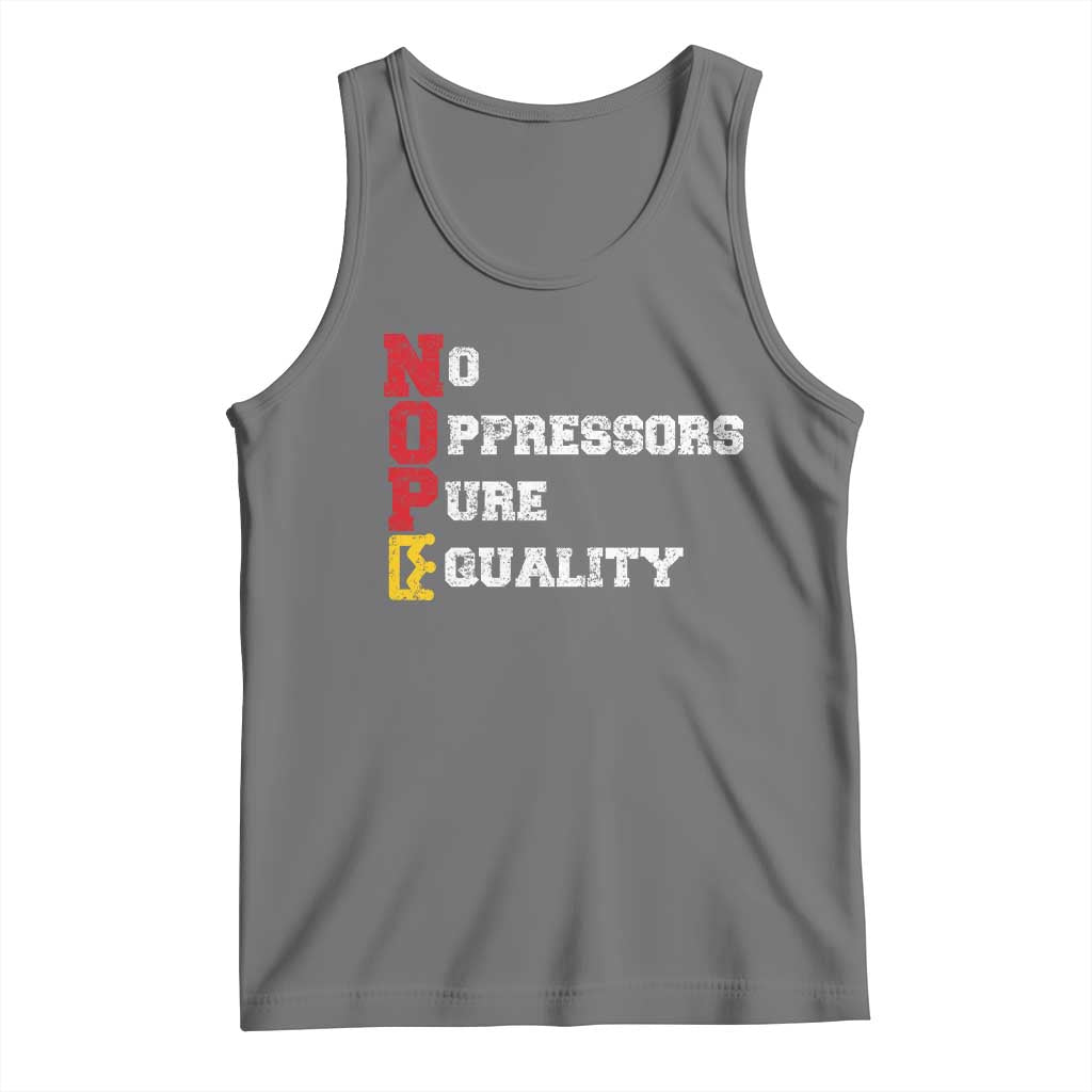No Kings Tank Top No Oppressors Pure Equality TS14 Black Heather Print Your Wear