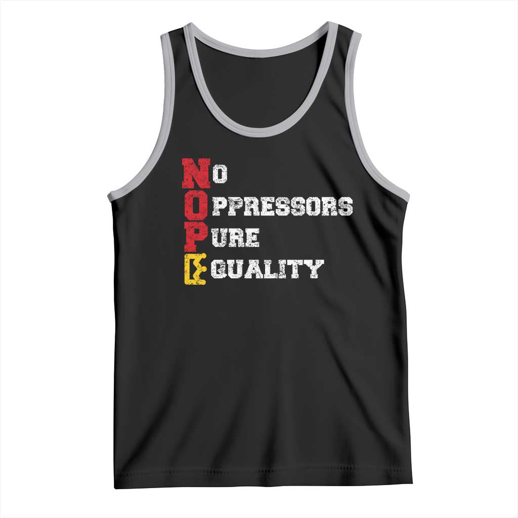 No Kings Tank Top No Oppressors Pure Equality TS14 Black Athletic Heather Print Your Wear