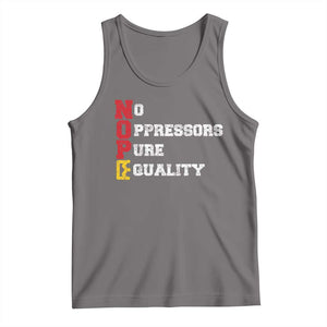 No Kings Tank Top No Oppressors Pure Equality TS14 Deep Heather Print Your Wear
