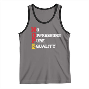 No Kings Tank Top No Oppressors Pure Equality TS14 Deep Heather Black Print Your Wear