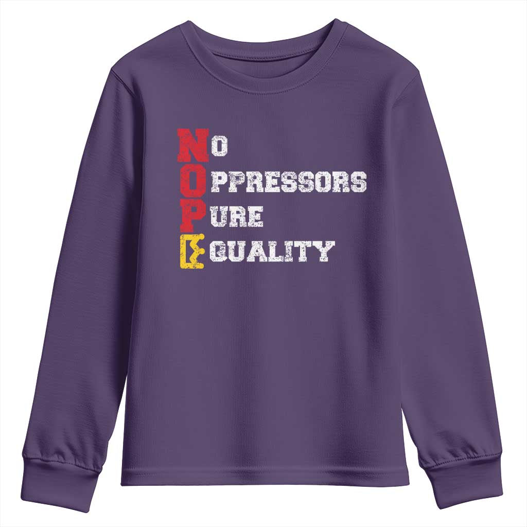 No Kings Youth Sweatshirt No Oppressors Pure Equality TS14 Purple Print Your Wear