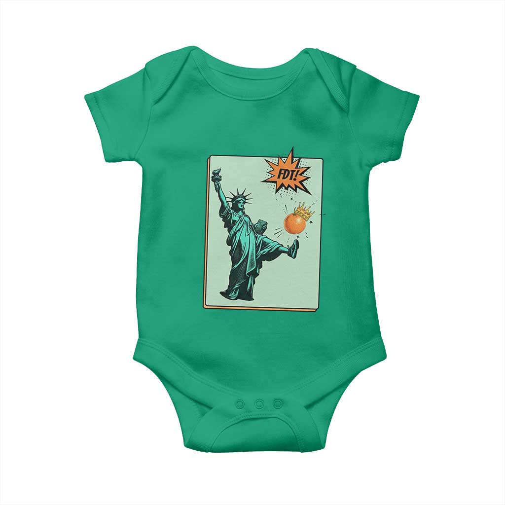 No Kings Baby Onesie Statue of Liberty Political Protest TS14 Irish Green Print Your Wear
