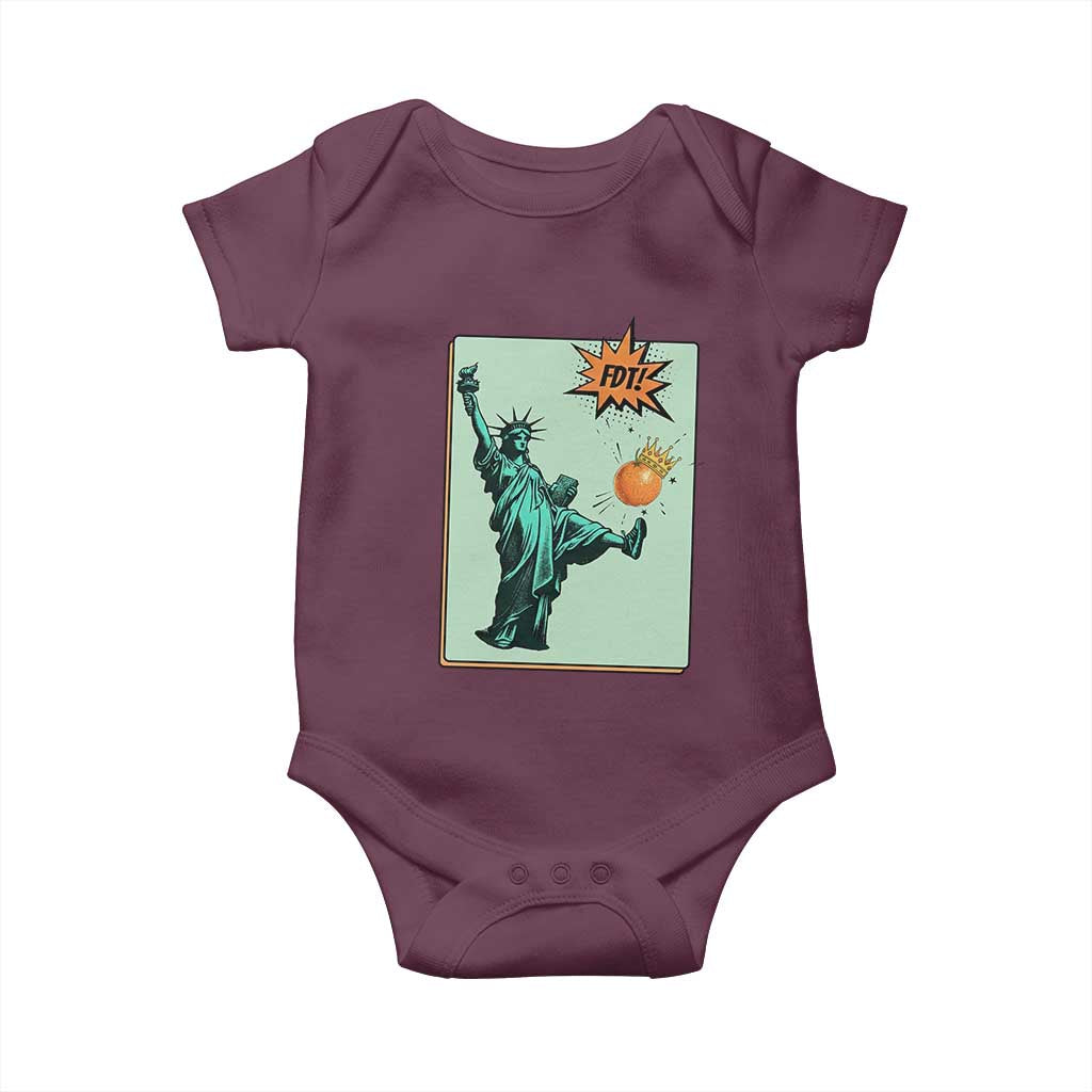 No Kings Baby Onesie Statue of Liberty Political Protest TS14 Maroon Print Your Wear