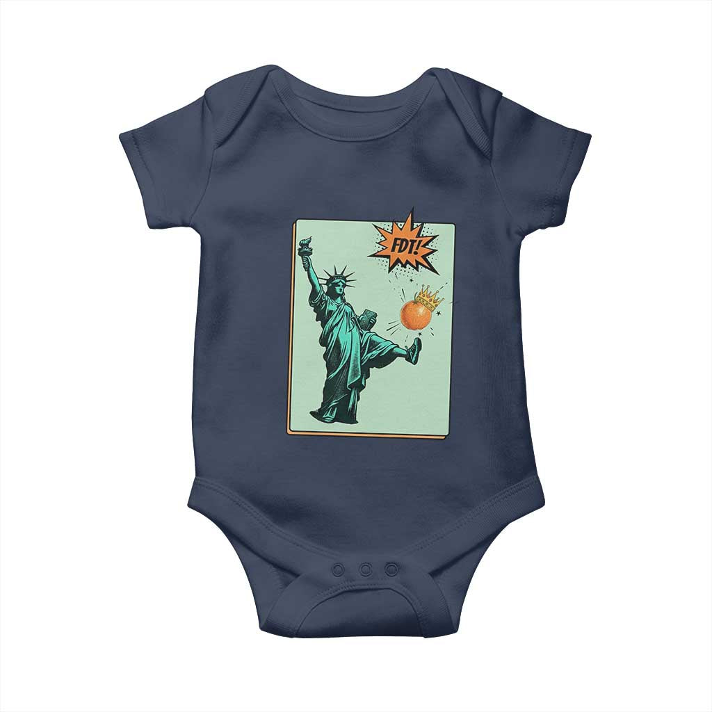 No Kings Baby Onesie Statue of Liberty Political Protest TS14 Navy Print Your Wear