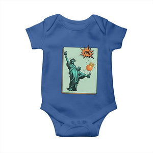 No Kings Baby Onesie Statue of Liberty Political Protest TS14 Royal Blue Print Your Wear