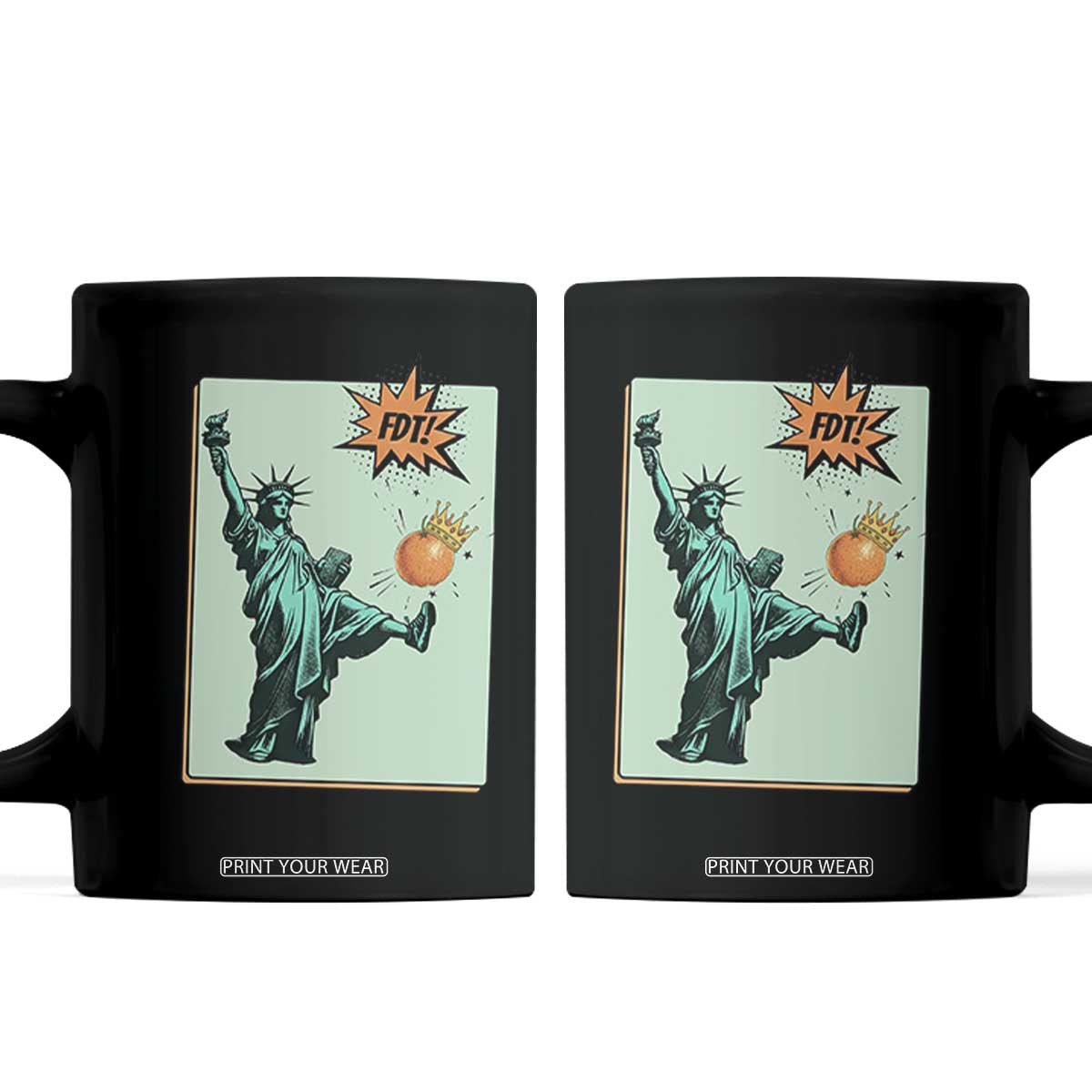 No Kings Coffee Mug Statue of Liberty Political Protest TS14 Black Print Your Wear