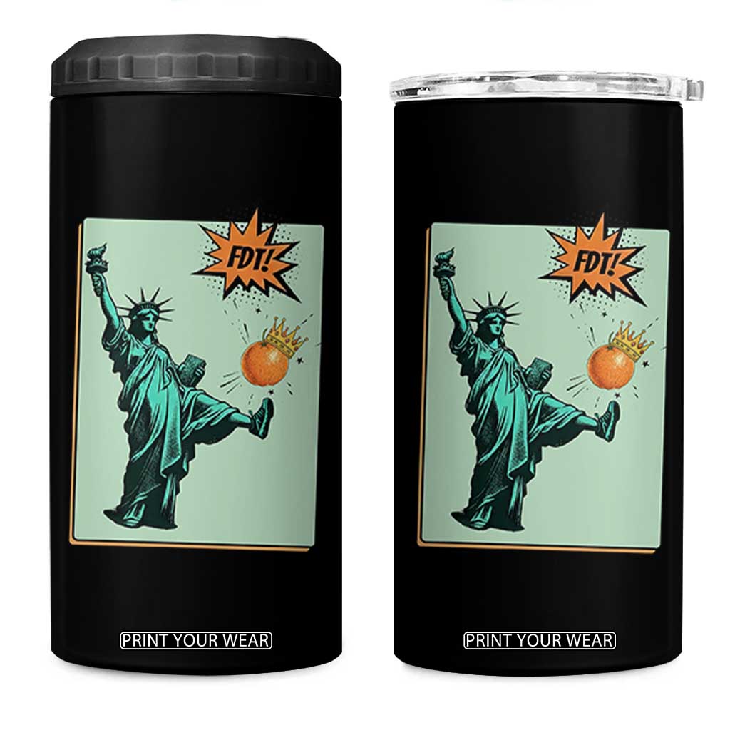 No Kings 4 in 1 Can Cooler Tumbler Statue of Liberty Political Protest TS14 One Size: 16 oz Black Print Your Wear