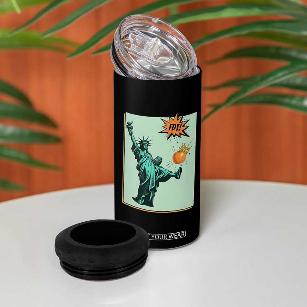 No Kings 4 in 1 Can Cooler Tumbler Statue of Liberty Political Protest TS14 Print Your Wear