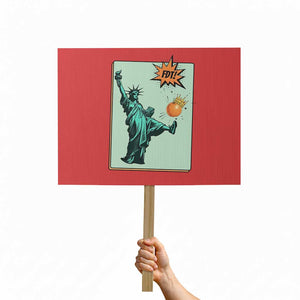 No Kings Protest Sign Statue of Liberty Political Protest TS14 Horizontal 18" × 24" Red Print Your Wear