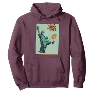 No Kings Hoodie Statue of Liberty Political Protest TS14 Maroon Print Your Wear
